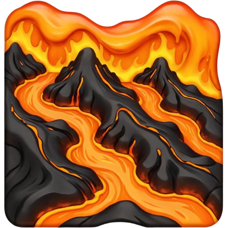create an emoji of a little lava flow, no face just the lava, no volcano, something like a stain emoji
