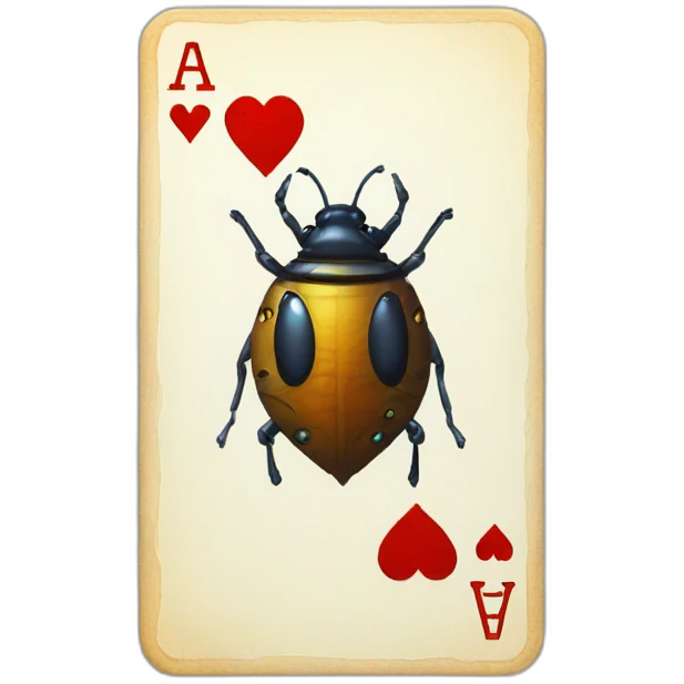 playing card with a space bug inside emoji