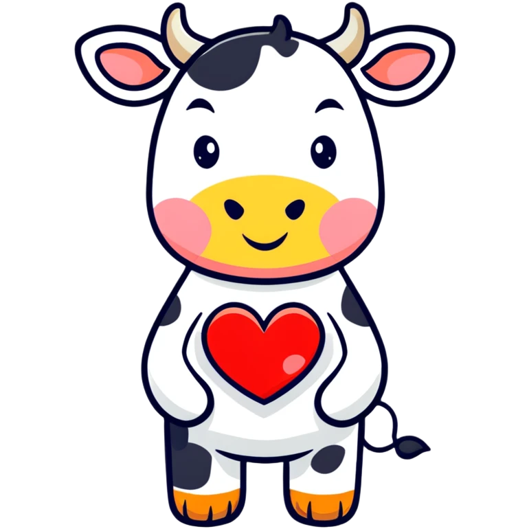 Heart with cow spots and little cow horns emoji