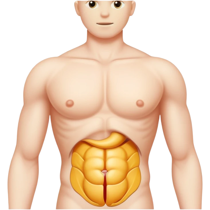 human torso with a highlighted hernia bulge emoji