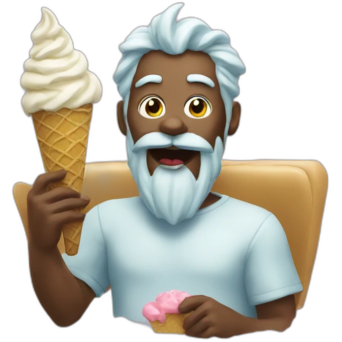 God eating ice cream emoji