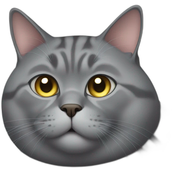 Obese grey cat emoji