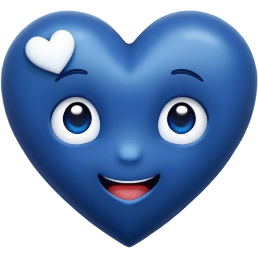 Dark Blue heart with the words Hi Cutie! in the middle  emoji
