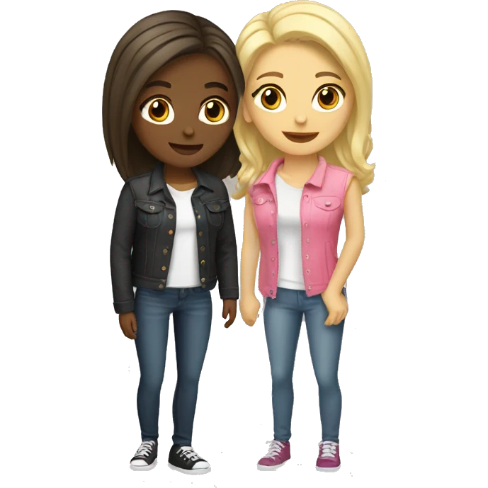 brunette and blonde lesbian cute couple emoji