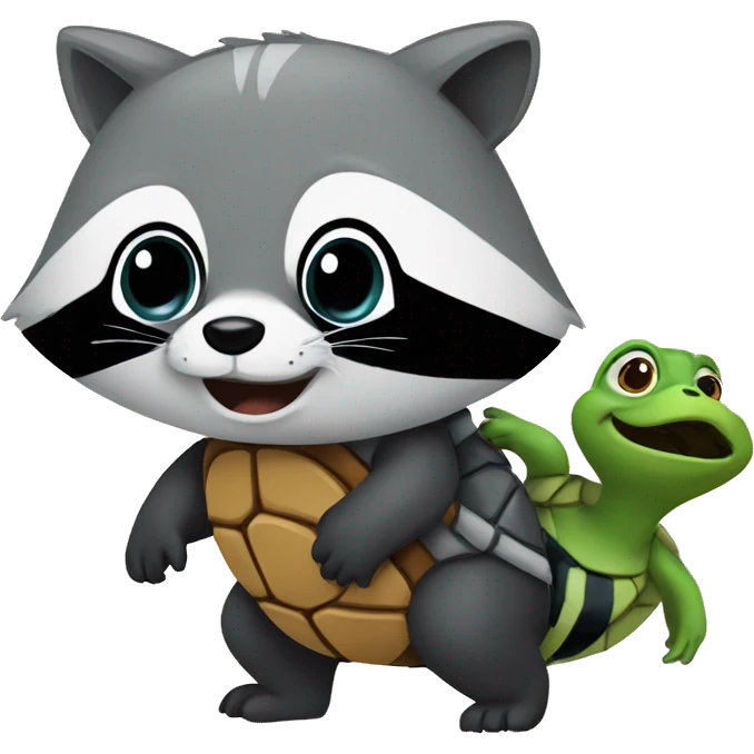 raccoon and turtle emoji