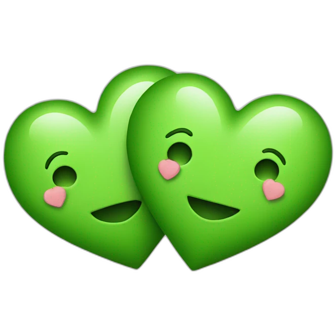 Two-Green-heart-with-love emoji