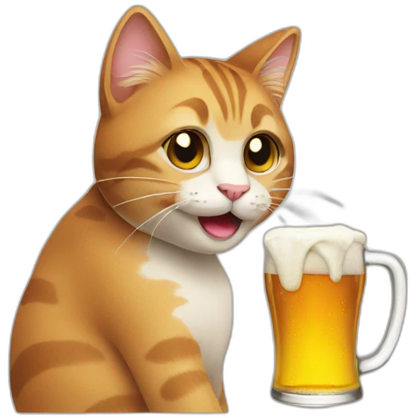 cat drinking beer emoji