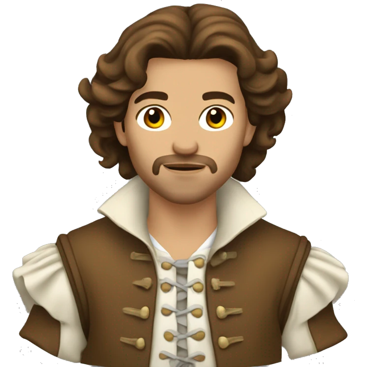 Musketeer beige jaket brown hair emoji