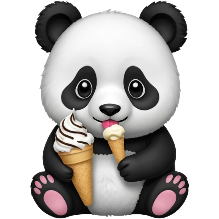 Panda eating ice cream emoji