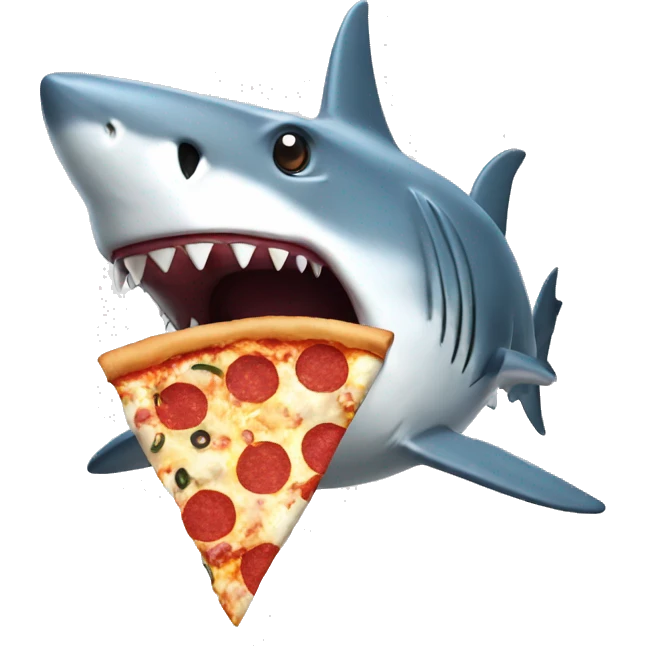 Shark eating pizza emoji