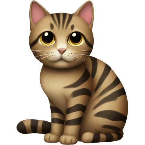 Brown striped cat sitting Christmas tree  emoji