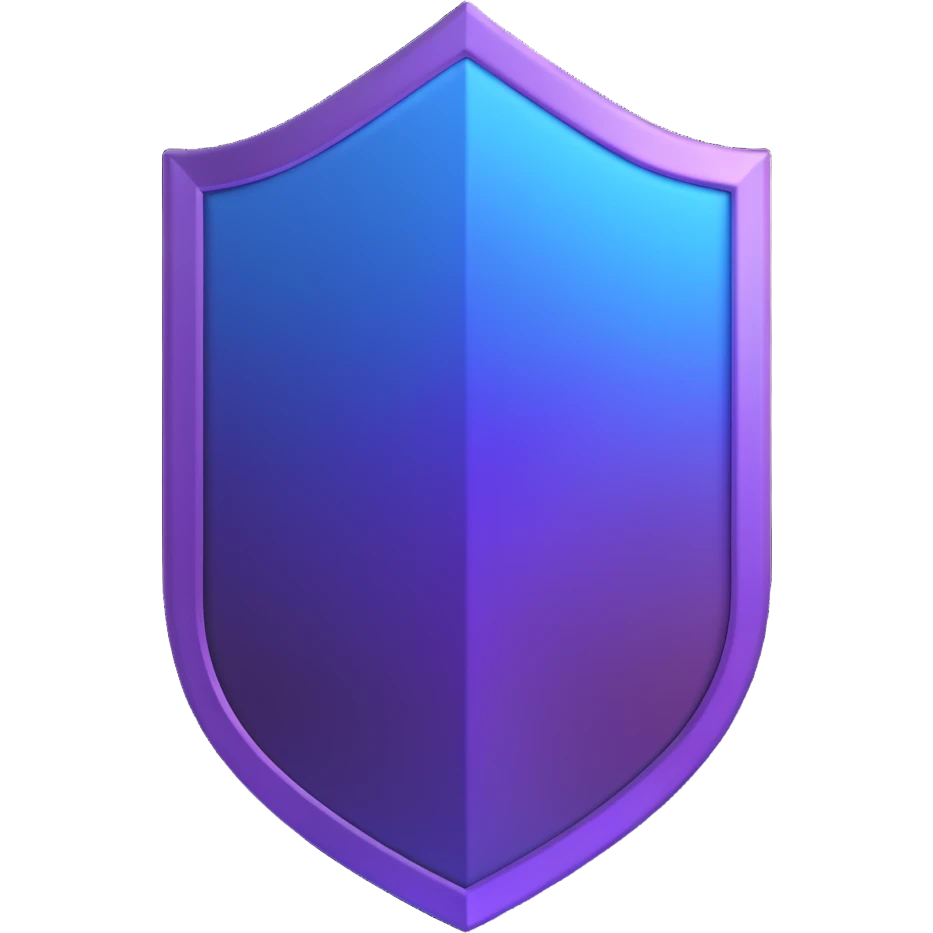 A shield with a blue and purple gradient. emoji