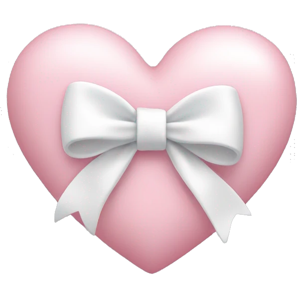 Pastel pink heart with white bow emoji