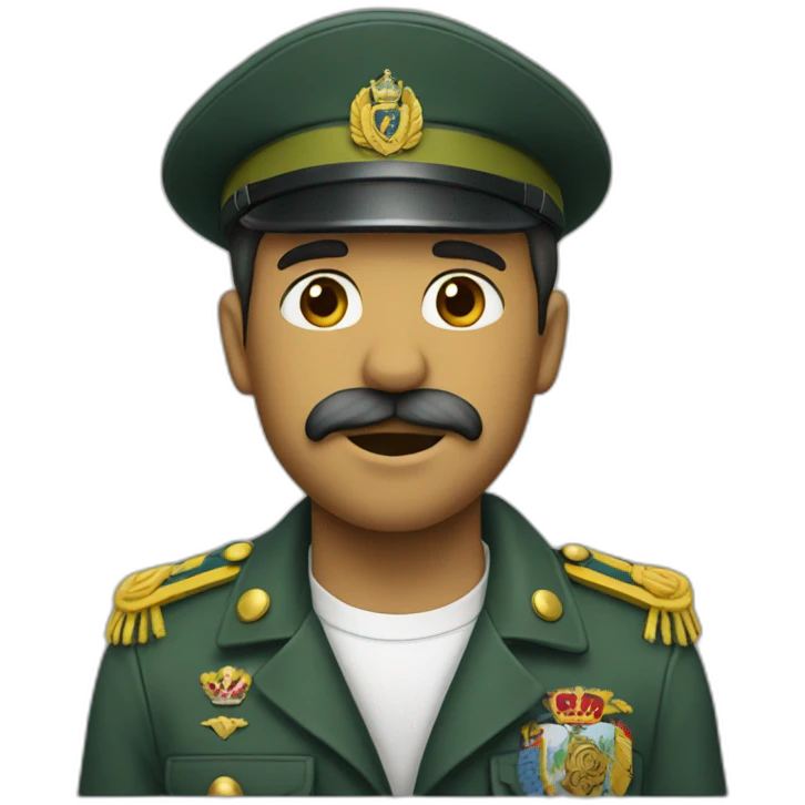 León con ropa militar emoji