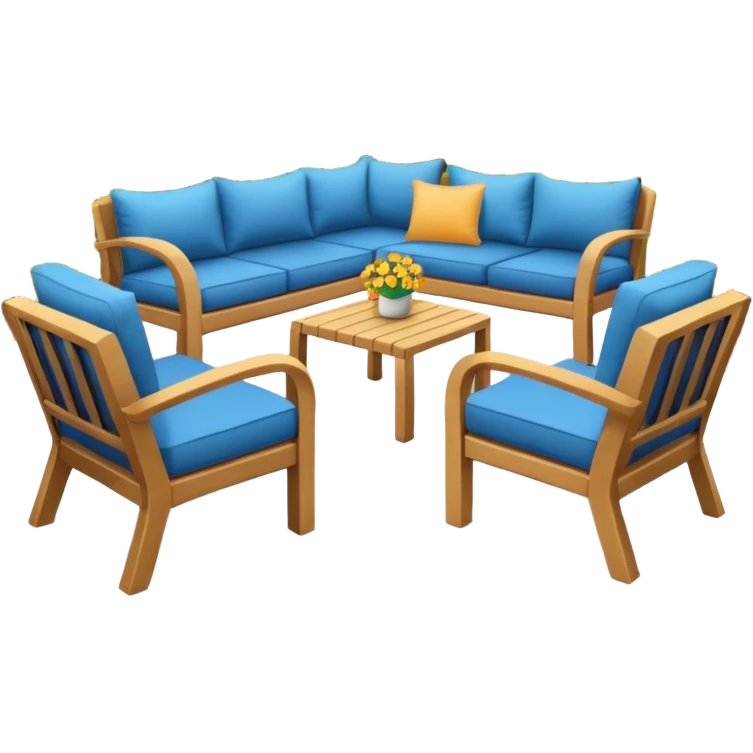 Patio with chairs and couch emoji