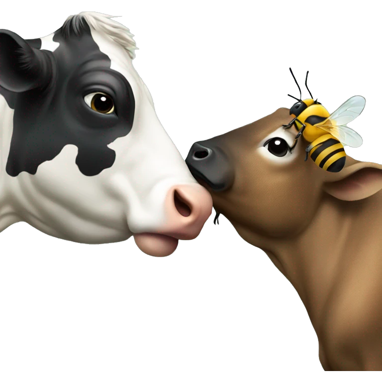 cow kissing a bee emoji