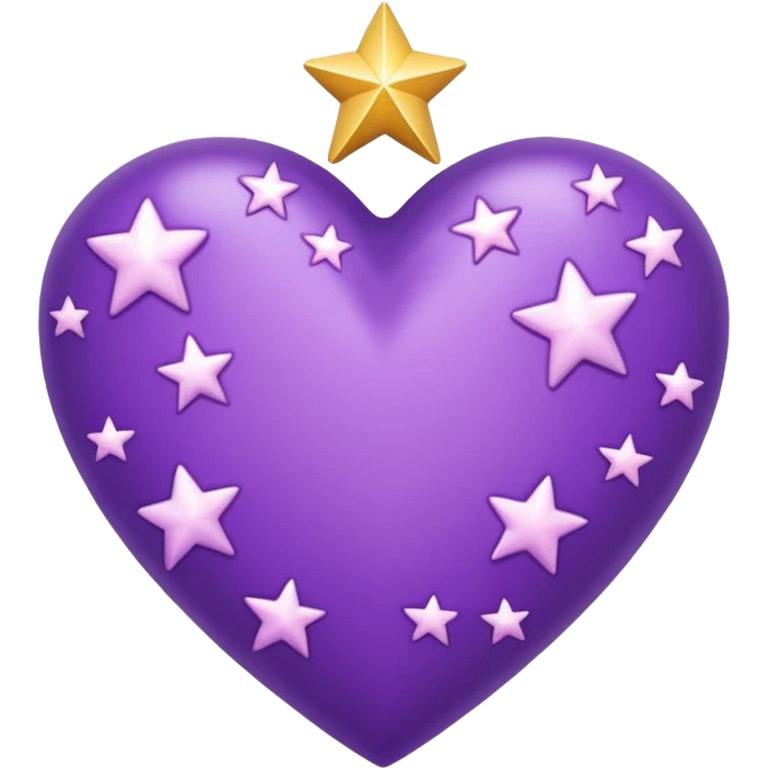Corazón violetta con estrellas emoji