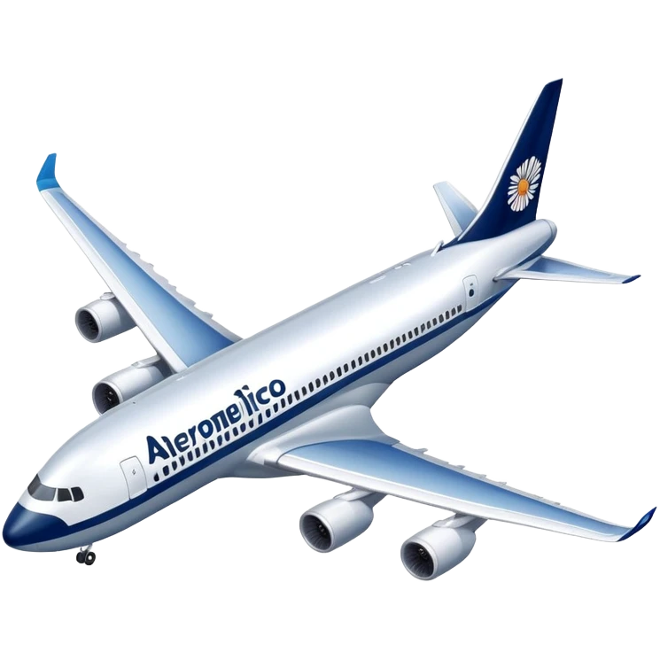 Aeromexico airplane with blue and silver colors emoji