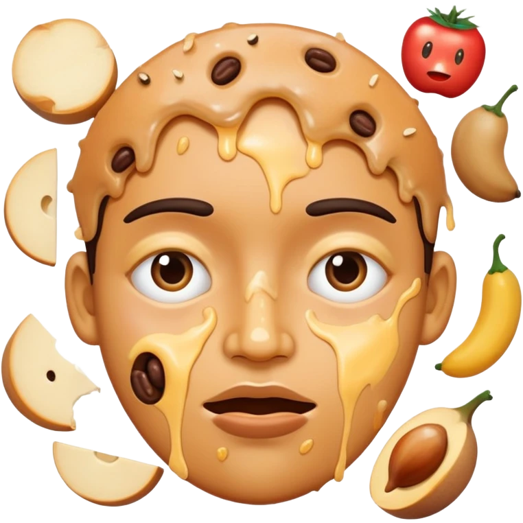 face with food all over it emoji