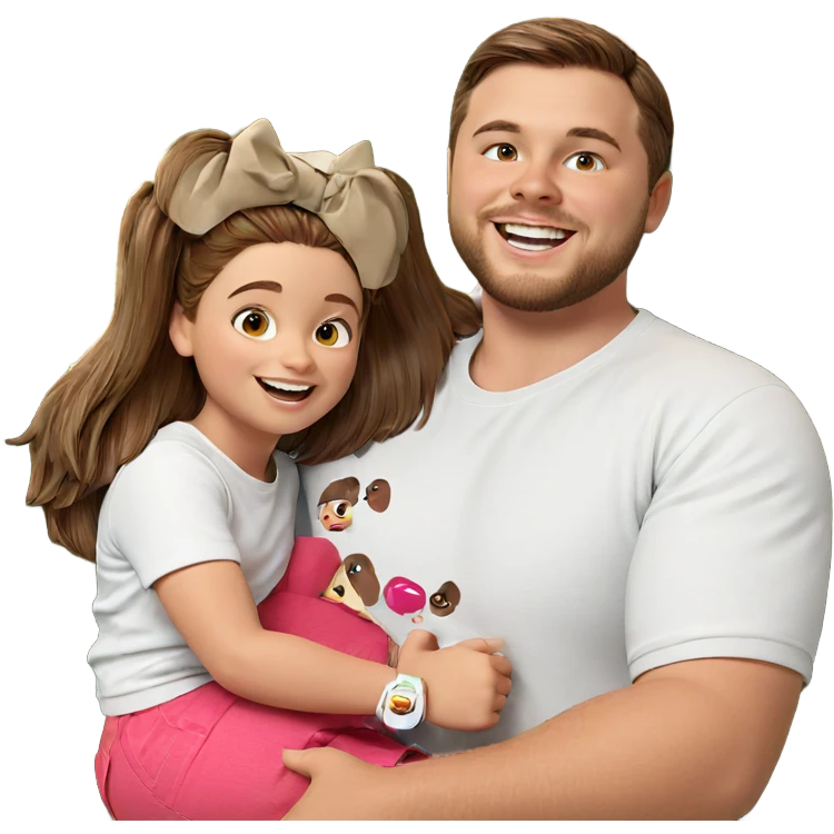 happy friends with brown hair emoji