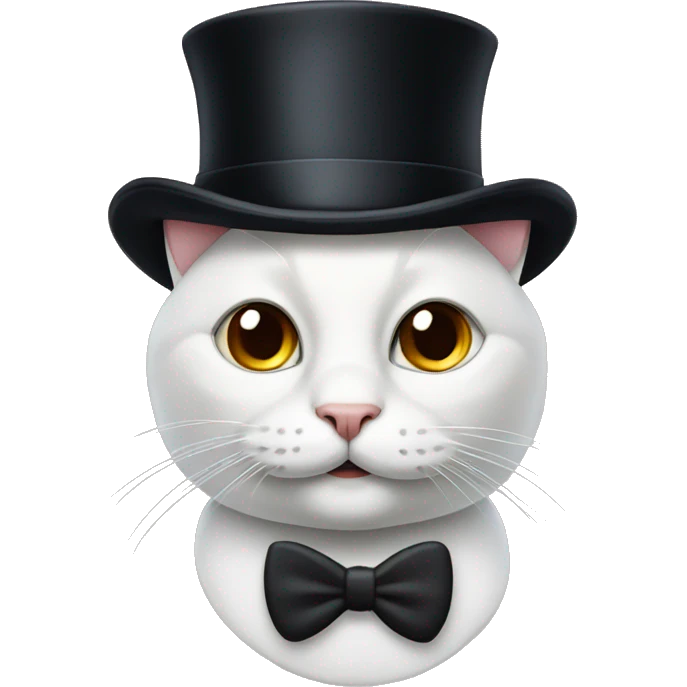 cat with distinguished mustache and top hat emoji