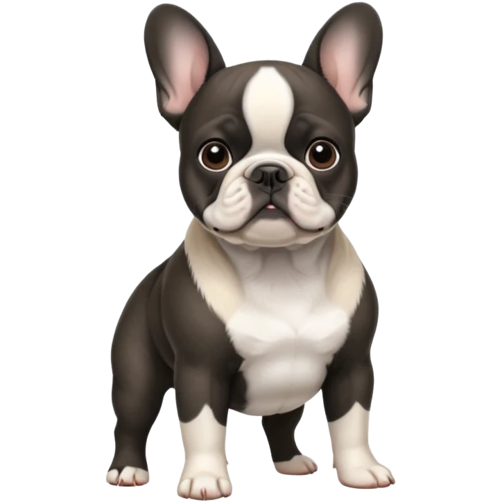 Чёрно Белый французский бульдог в разных позах emoji
