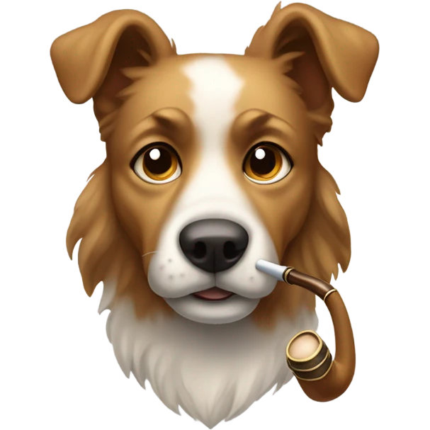 Dog smoking pipe emoji