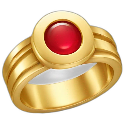 gold ring with red inscription emoji