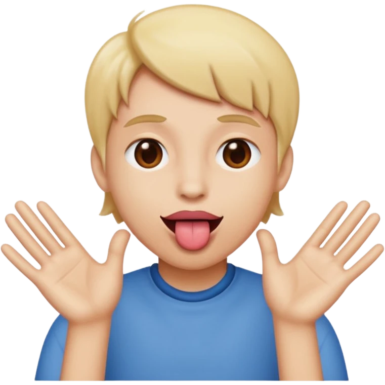 Tongue out with hands by the side emoji
