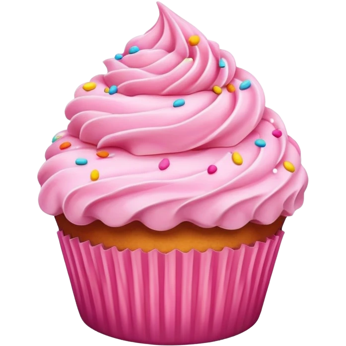 Cupcake with pink icing emoji