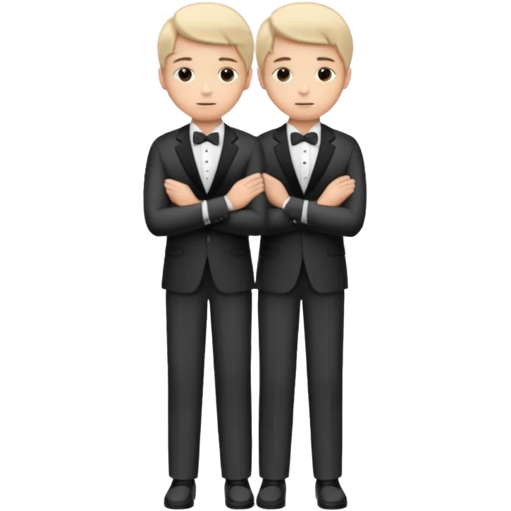 stand and wait with folded hands emoji