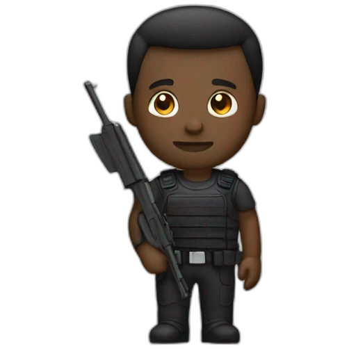 Un homme noir avec une arme emoji