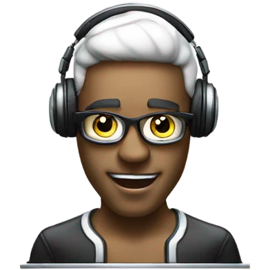 dj chasing after a platinum music plaque emoji