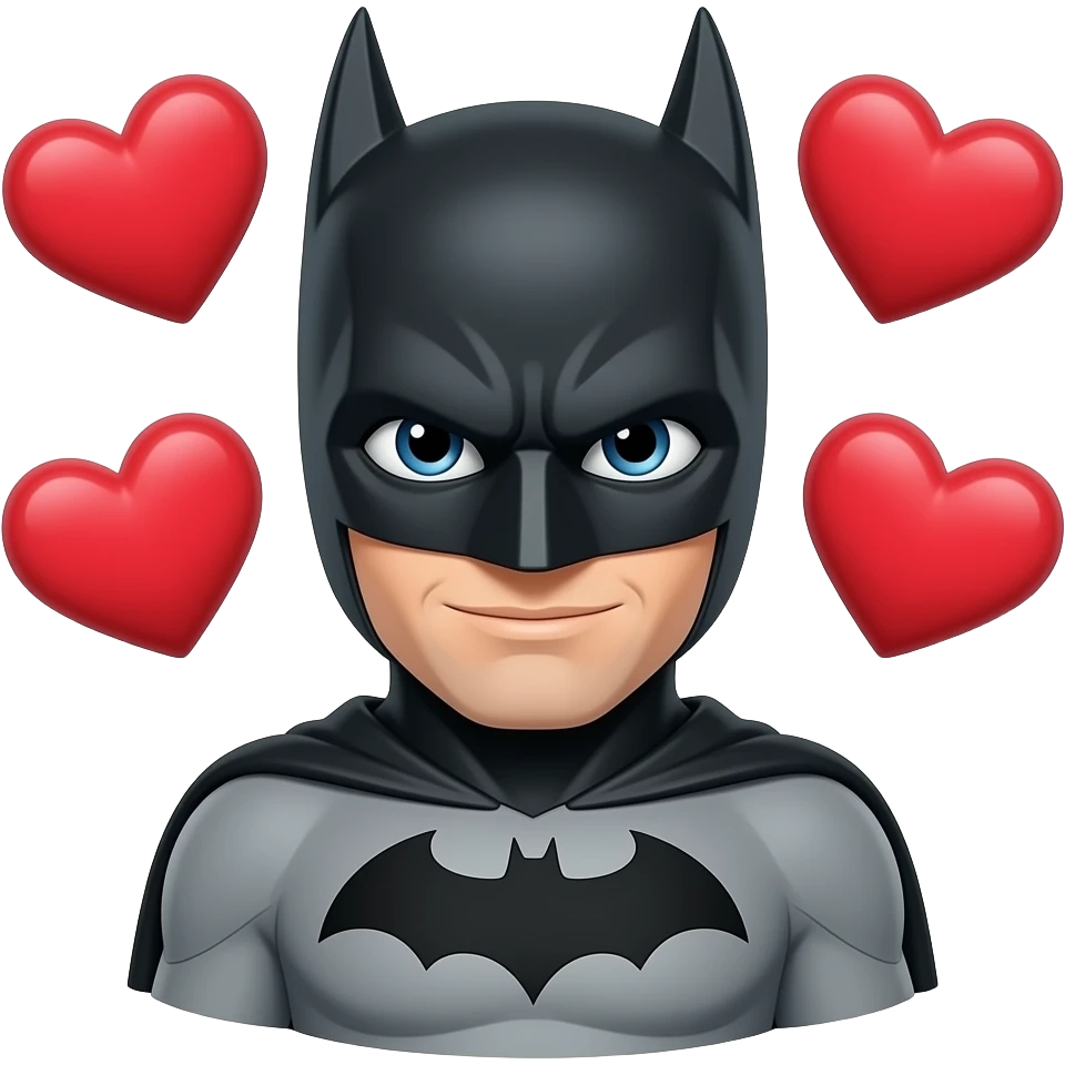 batman with hearts emoji
