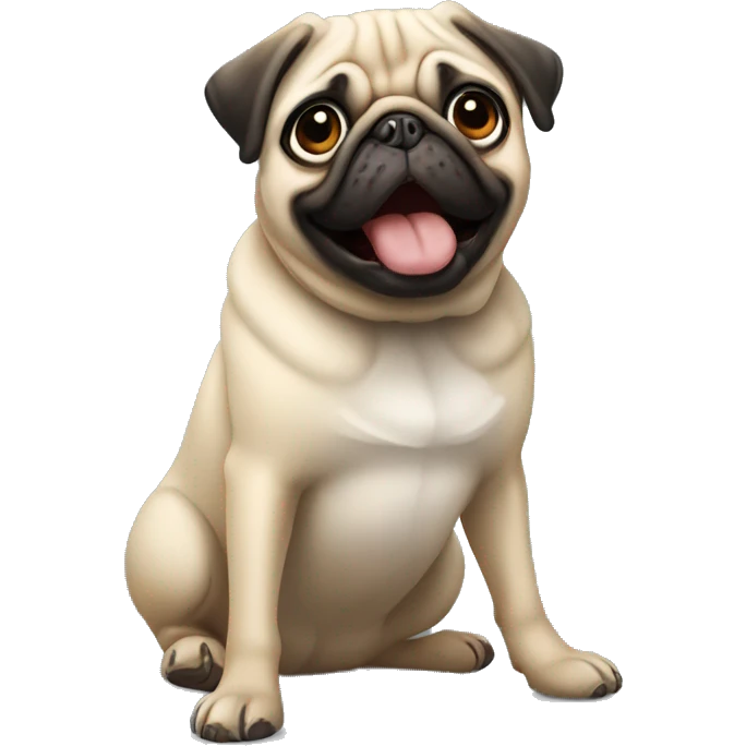 pug doing a blep emoji