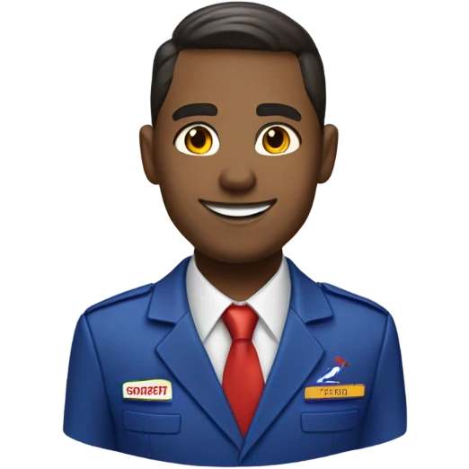 pale male flight attendant on Southwest Airlines  emoji