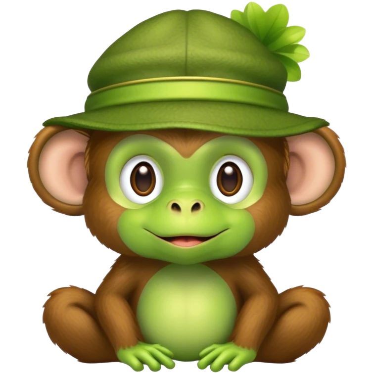monkey in a frog hat emoji