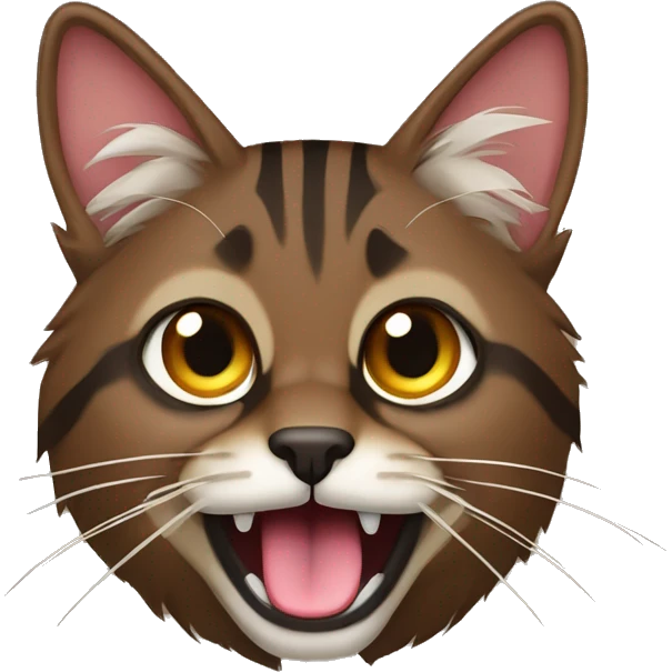 Brown Mayan coon cat with tongue emoji