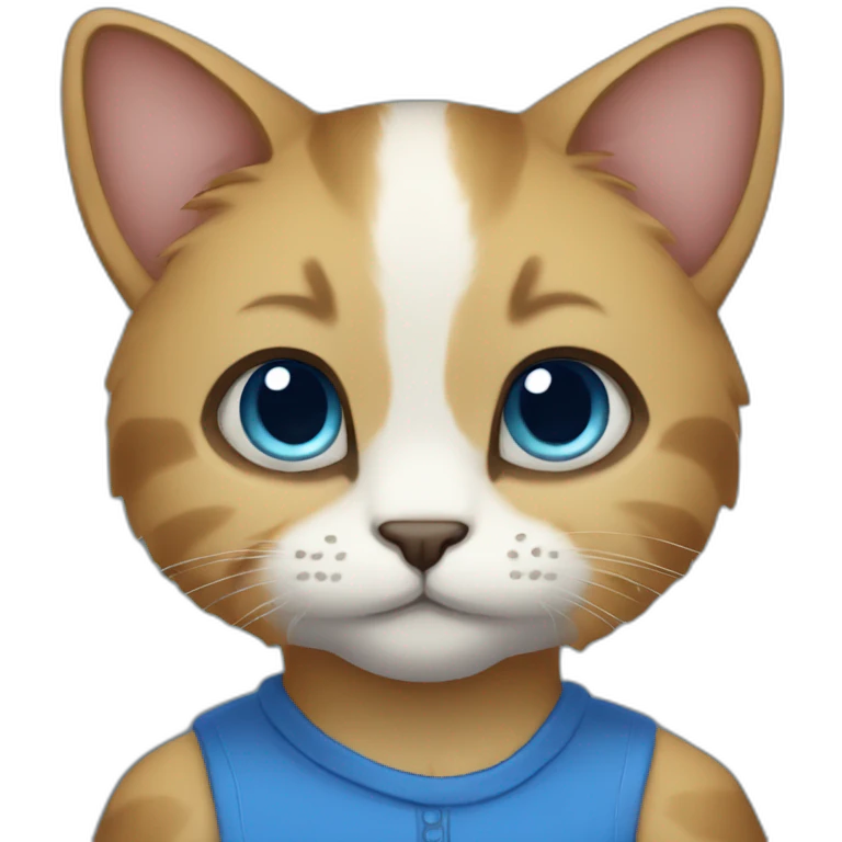 Anthro Cat Furry, wearing blue shirt emoji