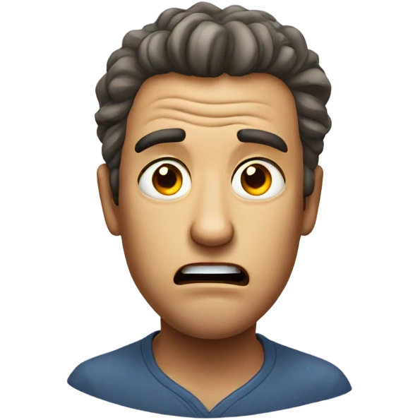 realistic man's head with hocked expression emoji