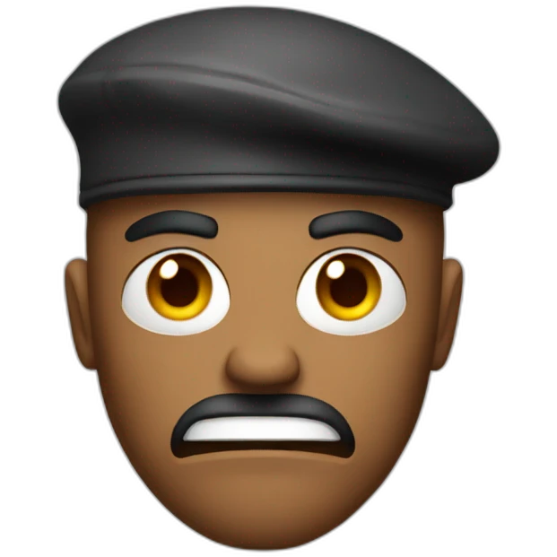 angry man with a beret emoji