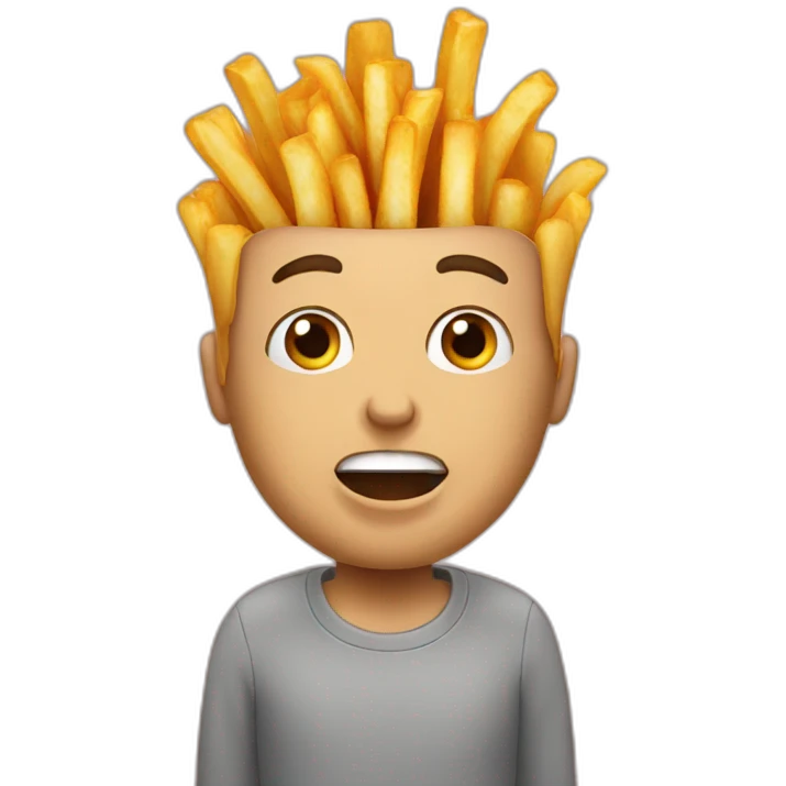 Man eat fries emoji