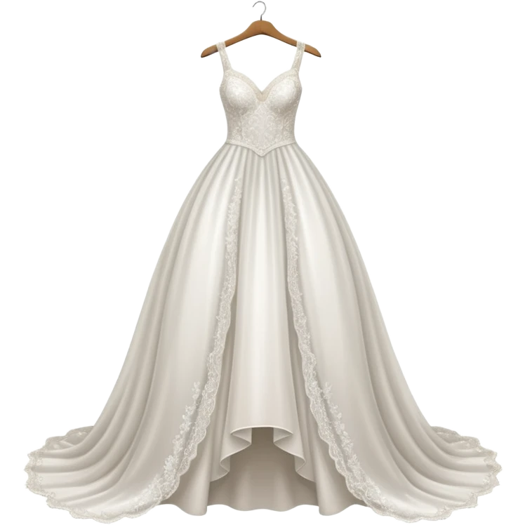 White sparkly wedding dress on a hanger emoji