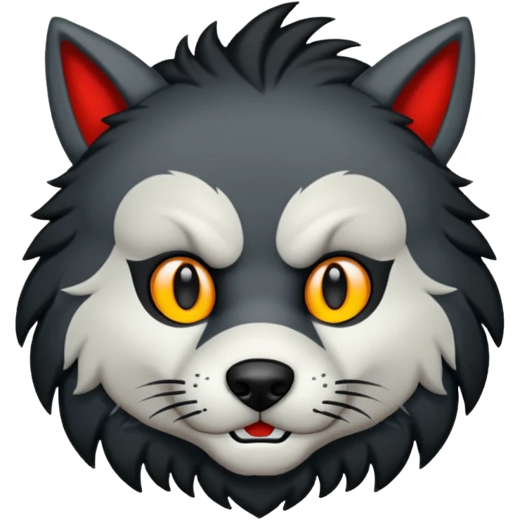 Lobo negro aullando emoji