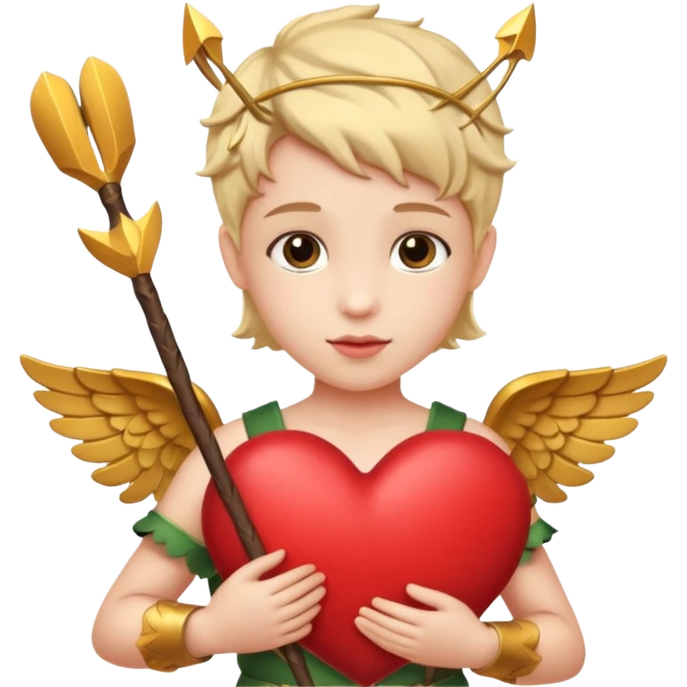 Realistic Cupid holding his heart bow emoji