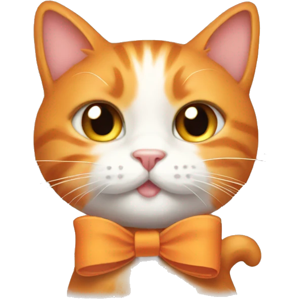 Orange cat with bows emoji