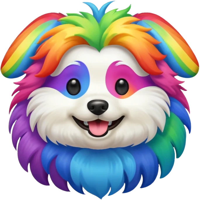 Happy rainbow dog emoji
