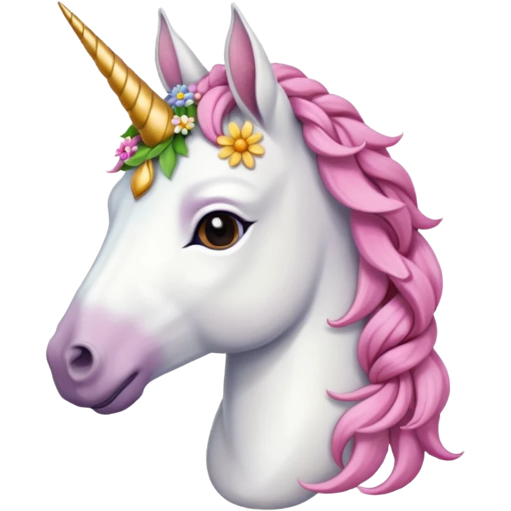 unicorn wearing spanisch daisy crown And has a braided mane  emoji