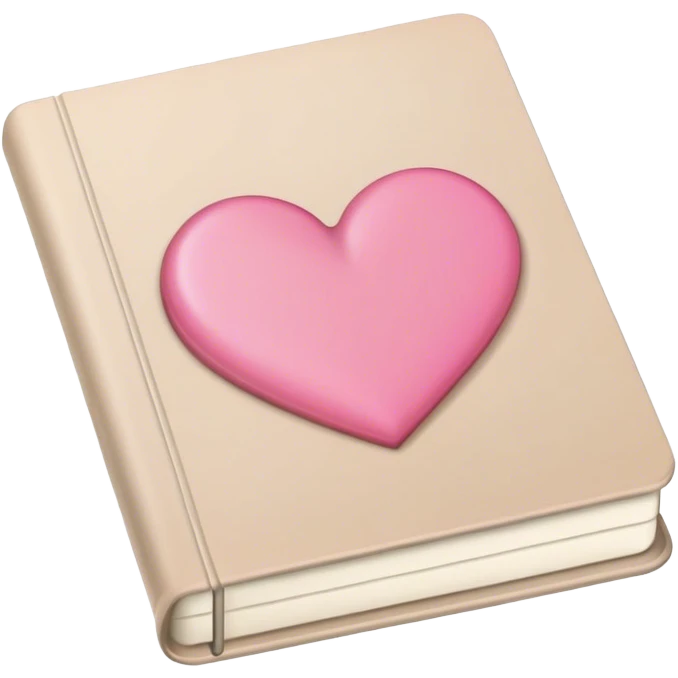 Beige notebook with pink heart on it  emoji