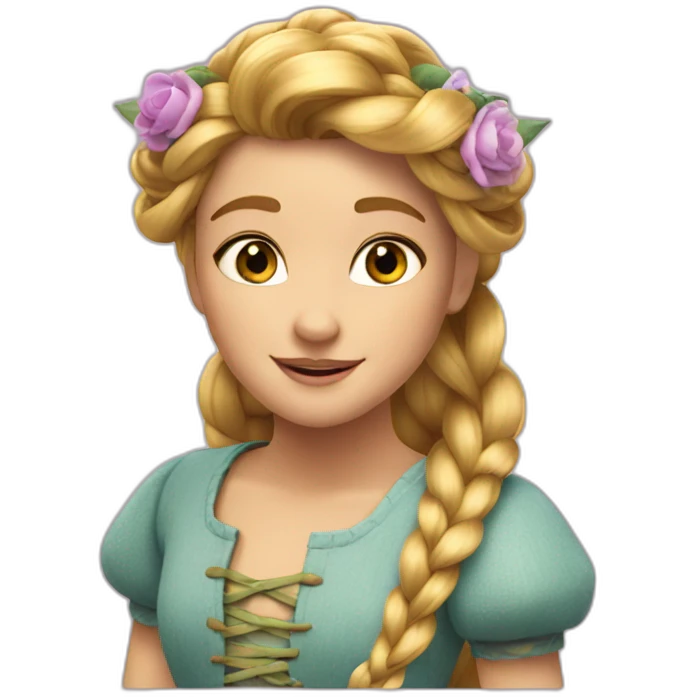 Raiponce tresse fleur  emoji